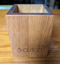 CUTCO Wooden Utensil Box Caddy Container Holder 4x4x5” Spoons Spatulas - £9.15 GBP