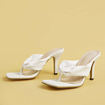 Fashion Slippers High-Heels Bow Flip Flops Sandals Shoes Women Summer Silver Gol - £39.47 GBP