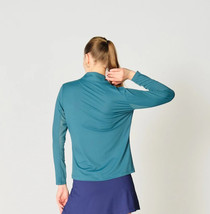 NWT X by GOTTEX Teal Golf Tennis Kate Long Sleeve Mock Shirt - S & L image 2