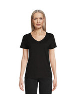 Time and Tru Women&#39;s Core V-Neck Tee Shirt XXL (20)  Cotton Blend BLACK - £7.87 GBP