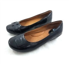 Clarks Artisan Black Patent Leather Ballet Flats Slip On Comfort Shoes Womens 6 - £27.58 GBP