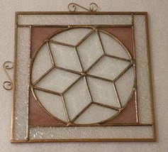 Pink/Clear Beveled Stained Glass Geometric Star Suncatcher Wall Hanging ... - $24.75
