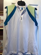 NWT Ladies GG BLUE White Peacock Blue Lime Noel Sleeveless Golf Shirt S ... - $34.99