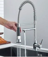 Chrome Pull Down Kitchen Faucet with Sprayer Single Handle Swivel Sink M... - $522.42 MXN