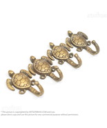Set of 4 Solid Brass Ocean Turtle Hat Coat Wall Mount Hooks - Front Mount - $30.00