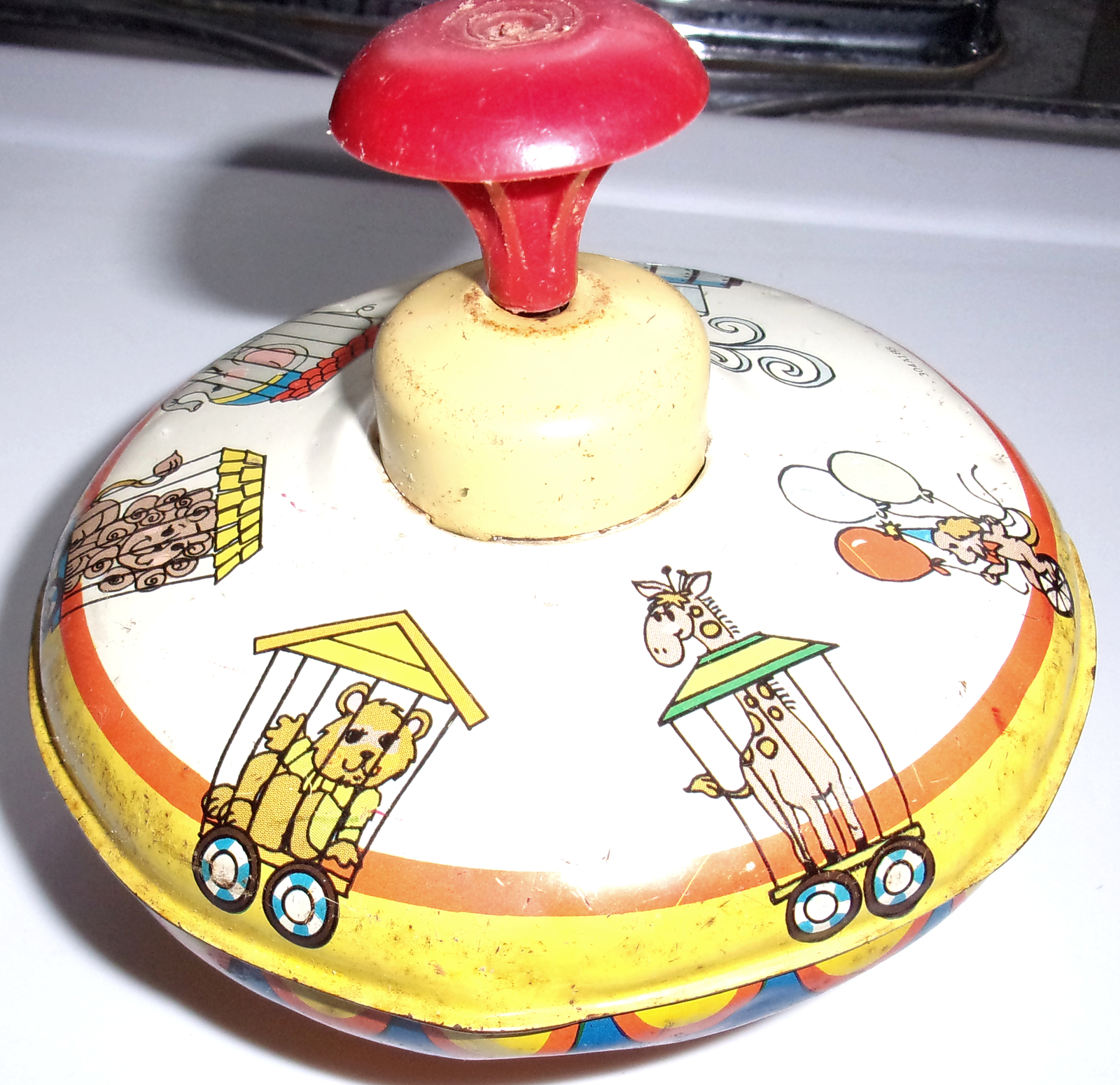 Vintage Ohio Art Yellow Tin Top - $5.99