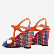 The Mosaic Multicolor Wedge Heel Leather Women Sandal image 3