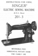 Singer 201-3 Electric Sewing Machine Instruction Manual - £10.38 GBP