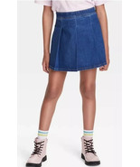 Art Class Girls&#39; Pleated Denim Skirt Kids Size M Indigo (7/8) Adjustable... - $16.24 CAD