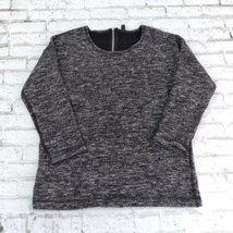 J Crew Jaspe Sweater Womens Medium Gray Black Space Dye 3/4 Sleeve Wool ... - $24.99