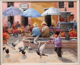 Doris Spires(1929-2016) Texas Artist Oil Painting Guadalajara Mexico - £1,051.42 GBP