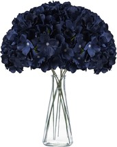 Ten Hflolavida Navy Blue Hydrangea Silk Fake Flowers Heads, And Baby Sho... - £25.30 GBP