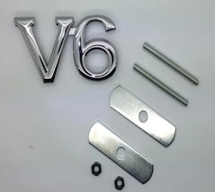 New  Chrome V6 Vintage Logo Auto Car Front Grille Emblem  Sticker - £73.76 GBP