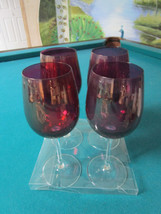 Royal Doulton Ruby Wine Crystal Goblets Made In Slovakia Nib 9&quot; Original - £98.92 GBP
