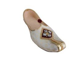 Men Shoes Indian Handmade Loafers Sherwani Khussa Flat Mojari US 6-12 - £43.95 GBP