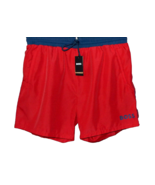 Hugo Boss Red Blue Logo Mens Swim Shorts Trunks Beach Athletic Size 2XL  - £55.04 GBP