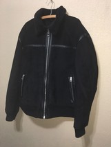 GUESS Men&#39;s Faux Suede Aviator Jacket BLACK SZ XL NEW $325 - $133.20