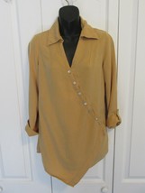 SOFT SURROUNDINGS Crossover-Front Washed Tencel Tunic XXS Gold Asymmetri... - $29.95