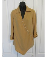SOFT SURROUNDINGS Crossover-Front Washed Tencel Tunic XXS Gold Asymmetri... - £23.52 GBP