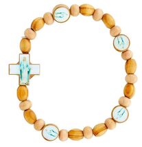 Our Lady of Grace Wood Bead Bracelet, New #MD-078 - €4,29 EUR