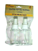 Crafter&#39;s Square Travel Pump-Spray Bottles 2-Pc Clear Empty Refillable T... - $9.97