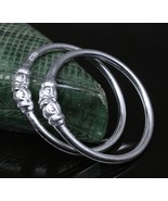 Real Silver 925 Elephant Face Baby Toddler Bangles Bracelet - Pair - $1,013.14 MXN