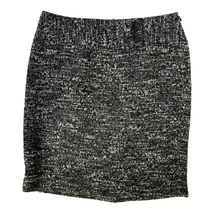 Ann Taylor Womens Black White Side Zip Tweed Pencil Mini Skirt Size 00P - £15.92 GBP