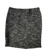 Ann Taylor Womens Black White Side Zip Tweed Pencil Mini Skirt Size 00P - £15.59 GBP