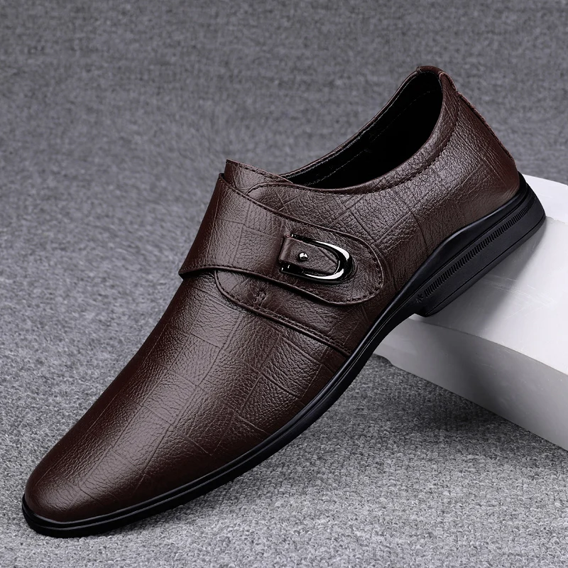 Fashion Leather Men Shoes Casual Flat Men Shoes Breathable Loafers Men High Qual - £72.52 GBP