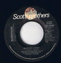 Survivor Burning Heart 45 rpm Feels Like Love Canadian Pressing - £3.85 GBP