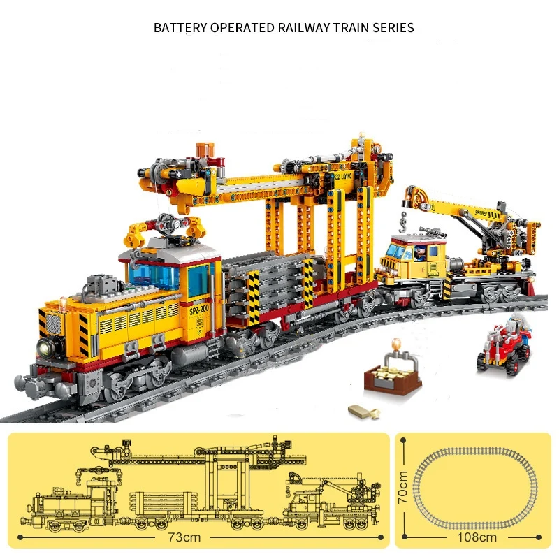 Trains Building Blocks City track laying machine Power Function high-tech Train - £80.50 GBP