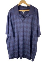 Foundry Polo Shirt Size 4XL Pima Cotton Knit Diamond All Over Print Mens... - £29.18 GBP