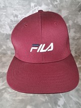 FILA Red Embroidered Baseball Hat Cap Adjustable SnapBack - £9.02 GBP