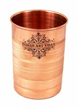 Pure Copper Tumbler Health Benefits Drinking Glass Mug 300ml Set -1 - £19.02 GBP