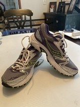 Saucony Oasis 2 Women&#39;s Size 6.5 Silver Purple Neon Running Sneakers - £15.68 GBP