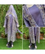 Pakistani purple silk long Gown shirt Style  Embroidered Sequins  Dress,L - $2,996.51 MXN