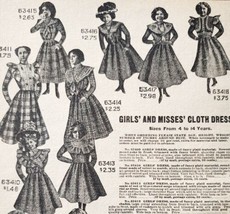 1900 Girls Cloth Dresses Advertisement Victorian Sears Roebuck 5.25 x 7&quot; - £13.89 GBP