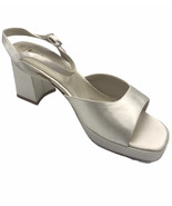 Coloriffics Holly White Satin Platform Dyeable Shoes Size 10 Medium Widt... - $60.87 CAD