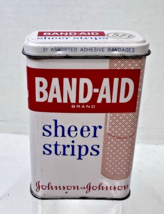 Vintage Band-Aid Sheer Strips Metal Tin (Empty) 3.5 x 2 1/4 x 1&quot; - €8,66 EUR