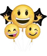 EMOJI LOL Foil Balloon Bouquet Birthday Party Decorations Emoticon Smile... - €7,67 EUR