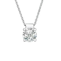 1 ct Round Brilliant Moissanite 14K White Gold Plated Solitaire Pendant Necklace - $65.44