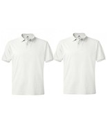 Hanes Mens EcoSmart Jersey Polo White 4X-Large Short Sleeve Casual Shirt... - $39.16