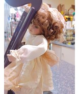 Collections Etc.  Porcelain Doll Playing Harp Music Box Greensleeves See... - £31.37 GBP
