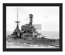 Hms Repulse Battle Crusier C API Tal Ship Of Atlantic Fleet WW2 8X10 Framed Photo - £14.94 GBP