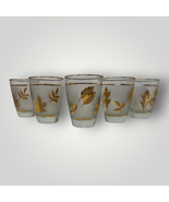 Vintage Libbey Golden Foliage Juice Glasses Retro MCM Barware Gold Frost... - £41.86 GBP