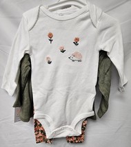 Carter's Just One You Baby Girls' 3Month Floral Long Sleeve Top Bottom Set Olive image 3