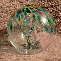 Hanging Glass Ball 4&quot; Diameter &quot;Winter Tree&quot; Witch Ball (1) WB26/#110 - £13.33 GBP