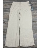 Chico&#39;s Modern Fit Beige Linen Pants Size 2 Below The Waist, Relaxed Thigh - £18.77 GBP