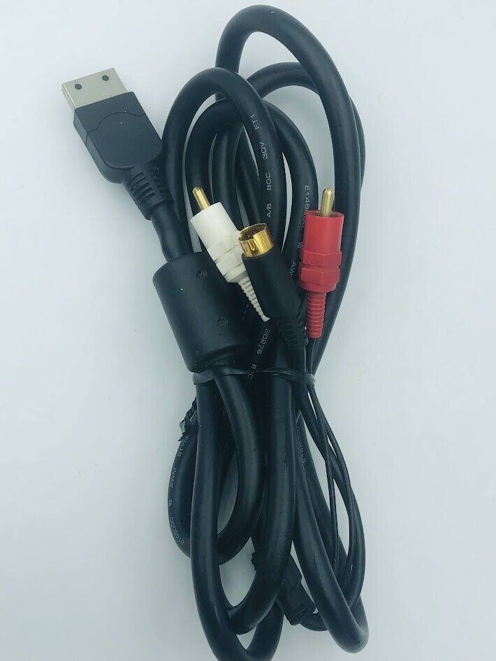 Official Sega Dreamcast S-Video Cable authentic OEM HKT-8000 DC S-Pin black gold - £58.61 GBP