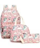 16&#39;&#39; inch pink unicorn school backpack  with lunch box pencil case  for ... - €30,02 EUR